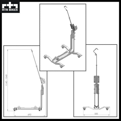RTR BIKES BRUTUS UP PRO Professional Freestanding Bicycle Stand - Ideal for Your Garage, Home or Bicycle Shop