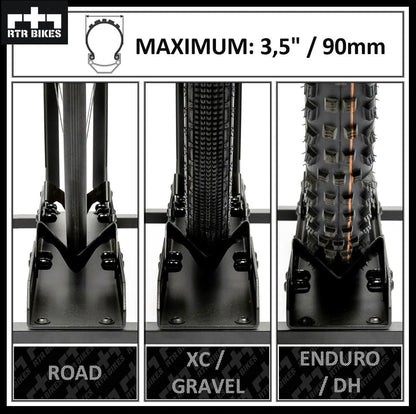 RTR BIKES BRUTUS UP PRO Professional Freestanding Bicycle Stand - Ideal for Your Garage, Home or Bicycle Shop