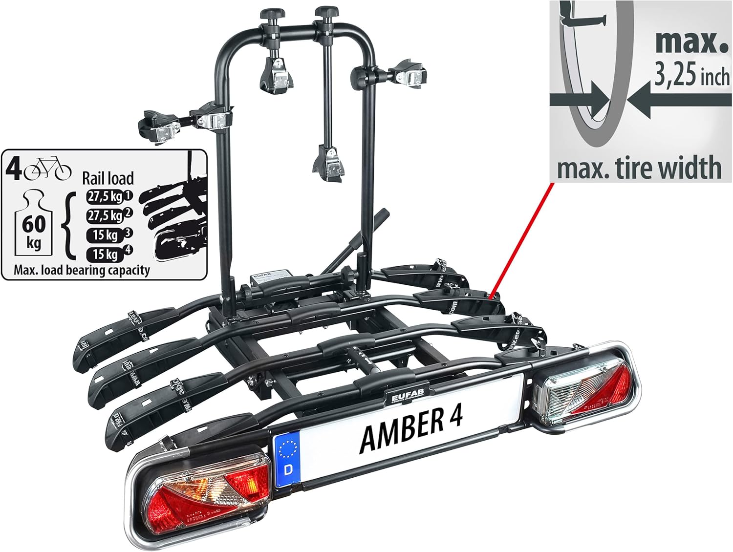 EUFAB 11556 Bicycle Carriers Amber IV